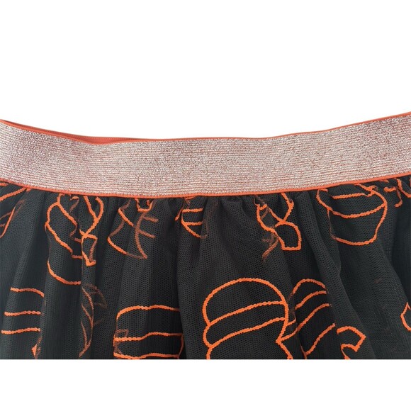 Cat & Jack Halloween Pumpkin Orange/Black Tulle Skirt Size XS 4-5 - Picture 5 of 5
